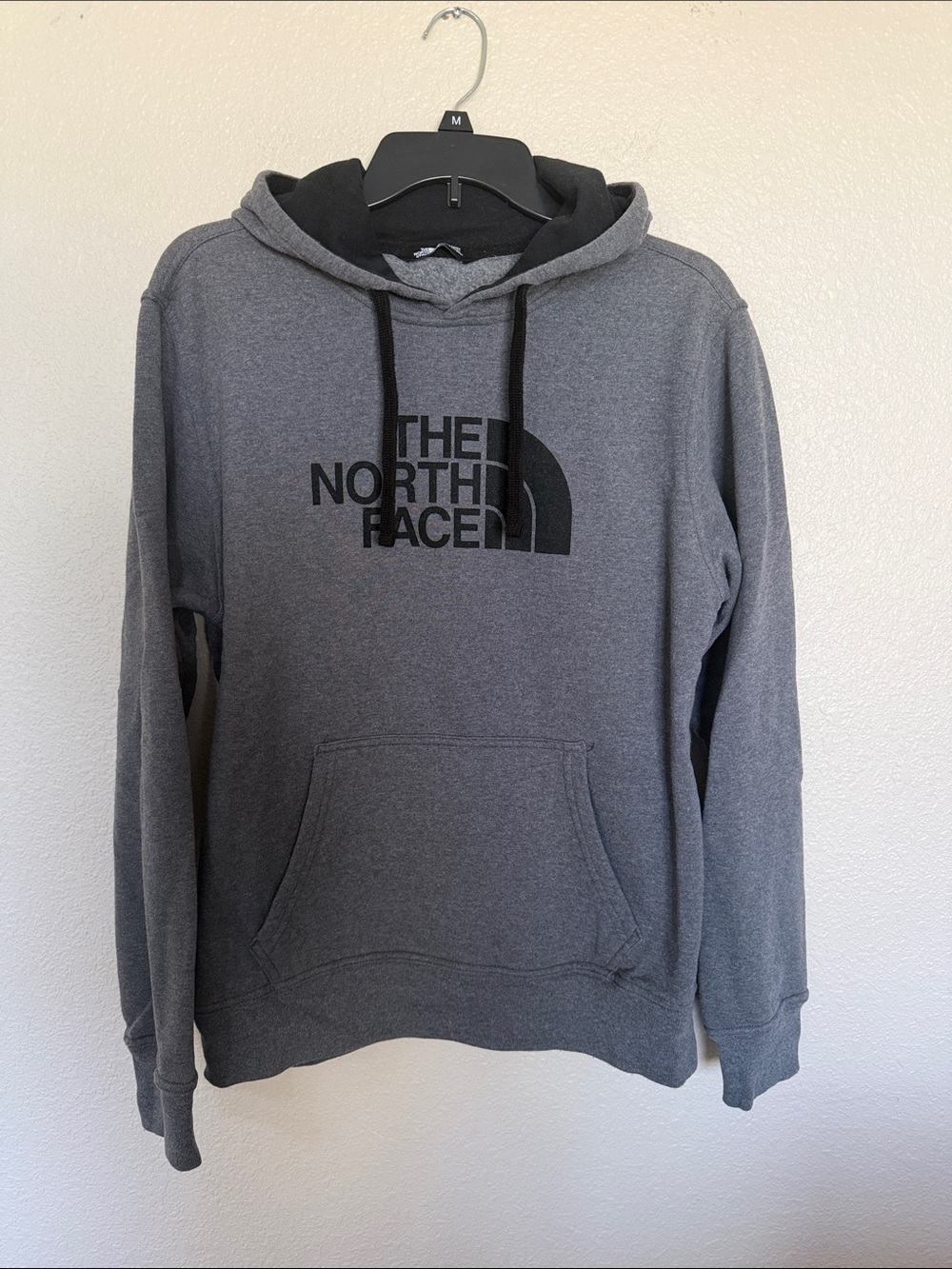 Men’s The North Face Gray Pullover Hoodie with Black Logo